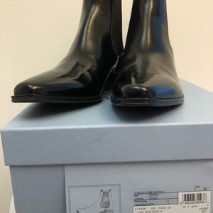 Prada Women’s Black Chelsea Boots - Size 8
